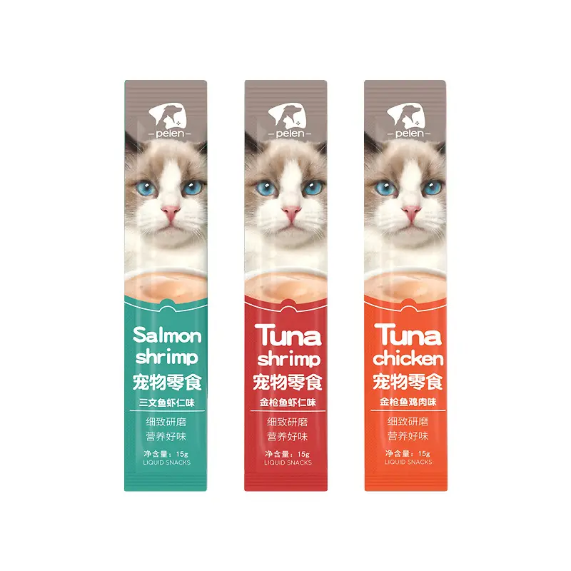 Gato Molhado Tratar Atum Frango Camarão Lickable Squeezable Tubos Cremoso Purê de Comida de Gato e Lanche Vitamina Taurina 45 3 Sabores