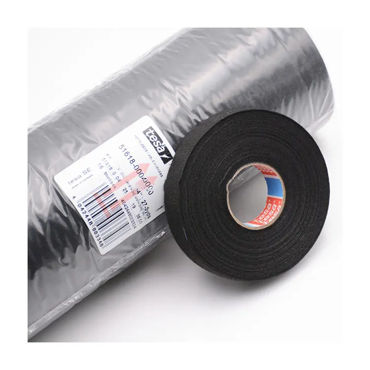 Global Brand German Quality black custom auto wiring harness tape with cloth duct tape hipu 51608 tesa tape 19x25