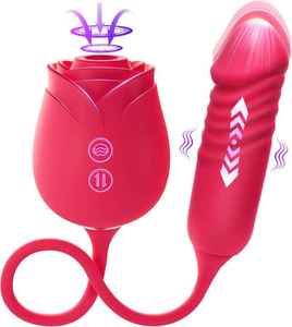 2025新设计亚马逊热卖女式红玫瑰振动器性玩具吸吮阴蒂乳头刺激器 - Product Image 1