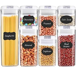 Contenedores de almacenamiento de diseño moderno personalizados, caja de almacenamiento de alimentos secos apilable hermética, contenedores, tapa de plástico rectangular para almacenamiento de cocina - Product Image 1