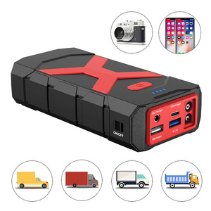 卡车摩托车用便携式12V 20000毫安汽车跳车启动器，峰值电流为2000A，发光二极管灯锂离子电池 - Product Image 3