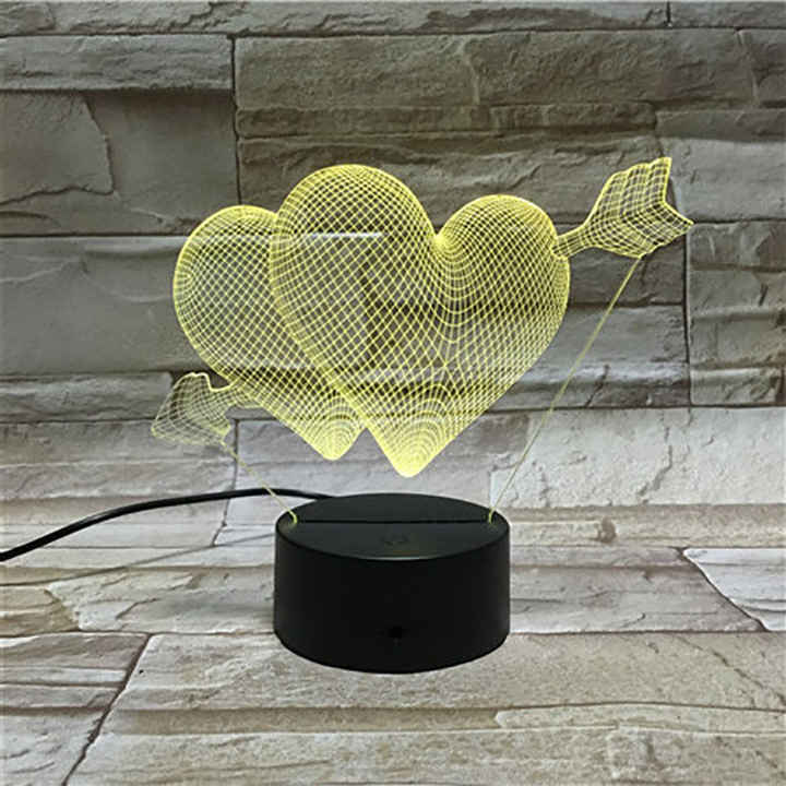 Wireless LED Lamp Room LED Table Light Desk 7 Colors 3D Lovely Table Lamp Illuination Light Designed Lamp Nightlight Room Decor