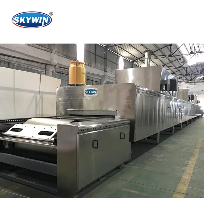 Skywin fábrica cracker biscoito assar máquina túnel forno