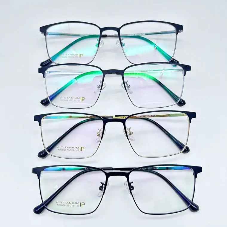 Occhiali da vista ottici di design pronti Stock cina montatura per occhiali ottici all'ingrosso per occhiali da vista da uomo con montatura mezza senza montatura