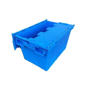 積み重ね可能な定格多機能折りたたみプラスチック容器ふた付きロジスティックストレージ用フィッシュビン移動ストレージニーズ - Product Image 1