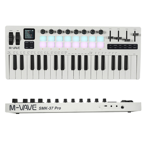 M-Vave SMK-37 PRO Mini MIDI клавиатура с 37 чувствительными клавишами, поддержка беспроводной связи с 16 RGB барабанными колодками, пульт управления - Product Image 1