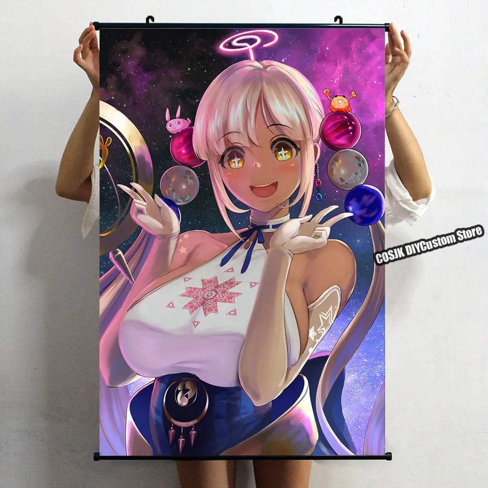 Póster de Anime Vtuber Hololive Tsukumo Sana, rollo de pared, decoración del hogar, decoración de sala de estar, Mural, papel tapiz, regalo de arte coleccionable