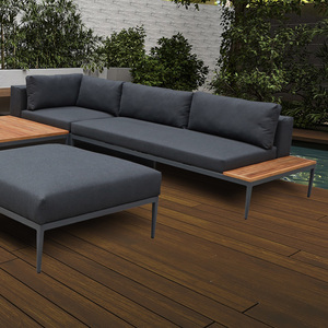 Meilleures ventes de canapés modernes en bois de teck pour l'extérieur avec coussin imperméable, meubles de jardin - Product Image 3