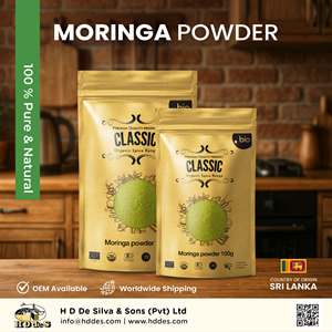 Bubuk <span class=keywords><strong>Moringa</strong></span> organik Ceylon 100g, paket ritsleting, makanan super untuk Smoothies & teh Premium Sri Lanka - Product Image 2