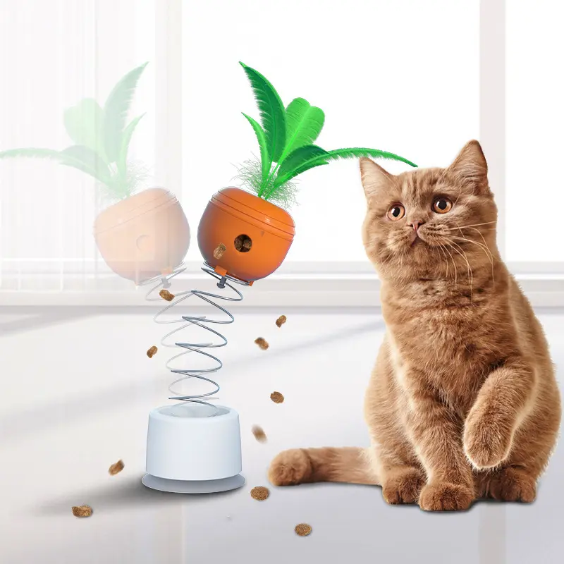 YUE Brinquedo com vara de provocação para gatos e 2 bolas, alimentador interativo lento, balanço interativo, movimento de brinquedo para gatos
