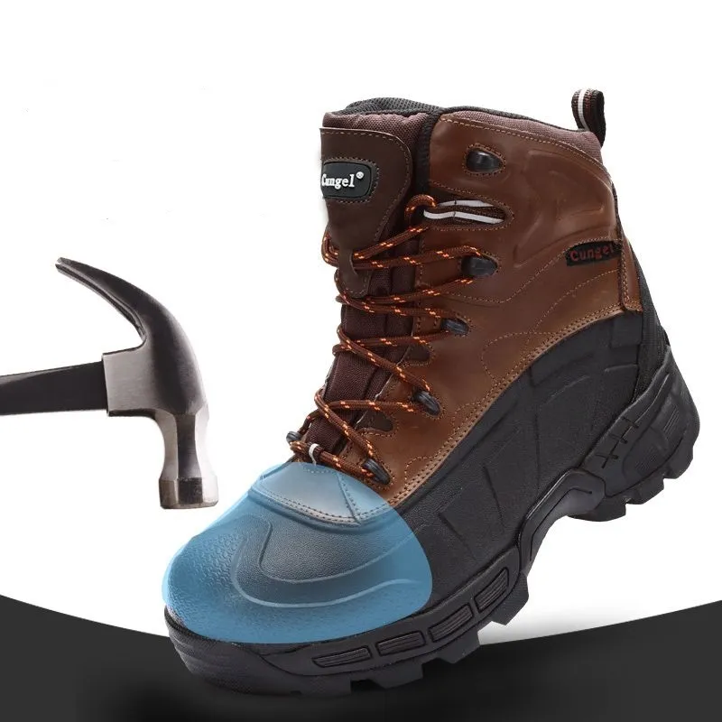 Buena calidad de punta de acero anti-perforación de seguridad a prueba de agua zapatos de trabajo zapatos de la placa de acero