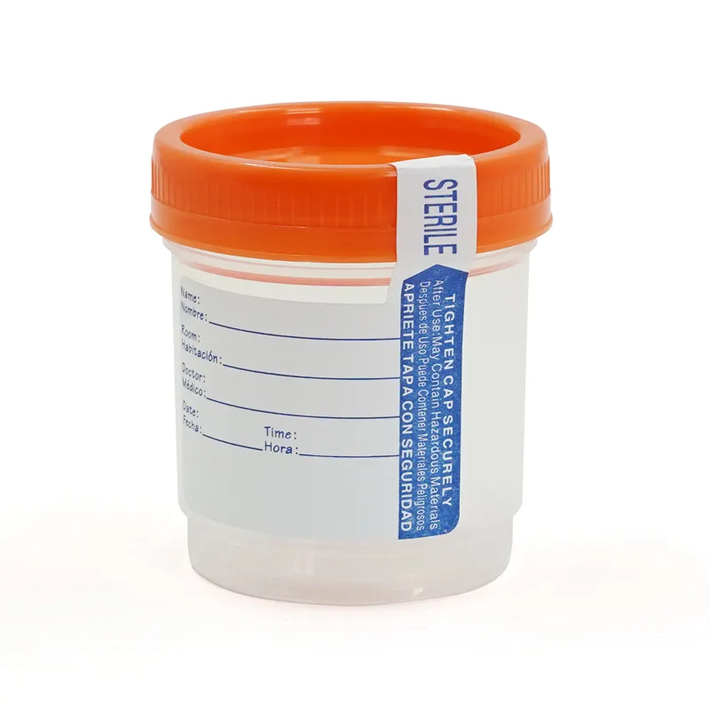 Estéril descartável 30ml 60ml 90ml 120ml Stool urina Sputum fecal Specimen coleção recipiente para senhoras