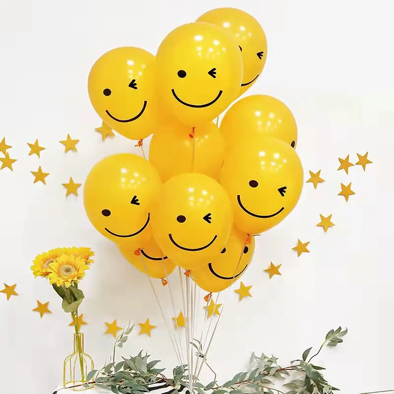 Hot INS Style 10 pollici giallo faccina sorridente palloncino in lattice festa di compleanno decorazione di nozze palloncini sorriso all'ingrosso della fabbrica