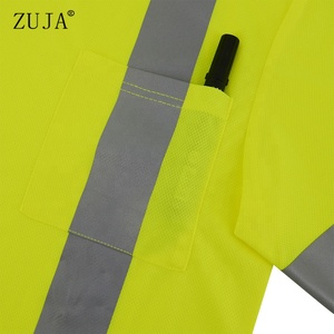 ZUJA עיצובים T חולצה בטיחות רעיוני Tshirt מפעל היי Vis ארוך שרוול ניאון כתום צהוב כביש עבודה/עבודה לבנות