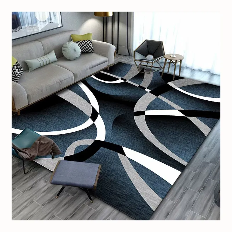 Alfombra lujosa de geometría nórdica personalizada, sala de estar tapete rectangular para, dormitorio y mesita de noche