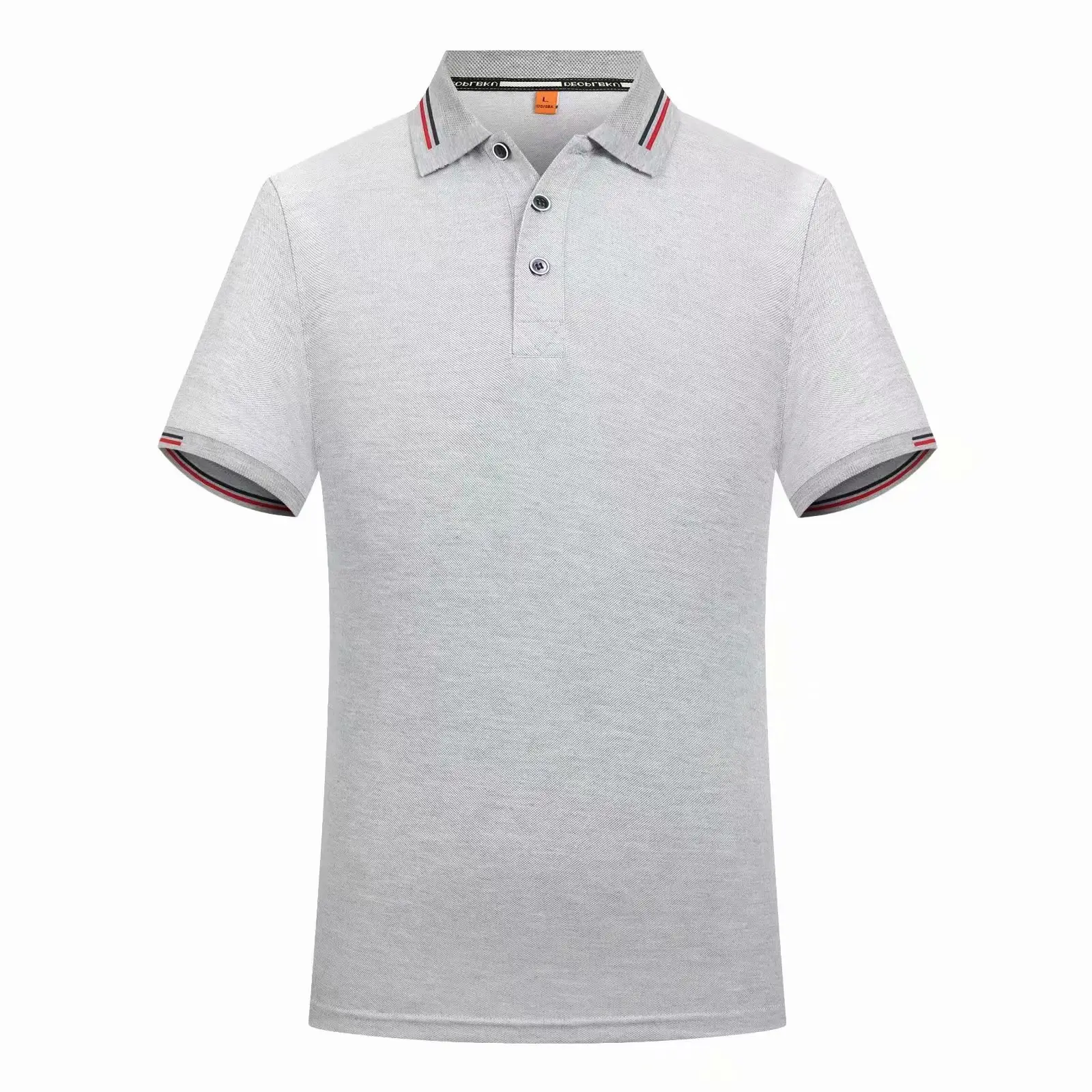 Venta al por mayor de alta calidad de verano de manga corta Camiseta casual de moda nueva gris Camiseta polo con logotipo para hotel tishart hombre