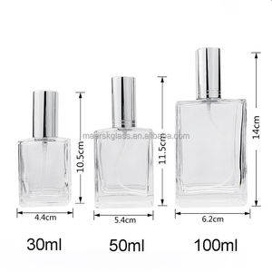 ホット販売ユニークな30ml 50ml 100mlクリアゴールドスプレーボトル高級空ガラス詰め替え可能なファインミストアトマイザー香水瓶