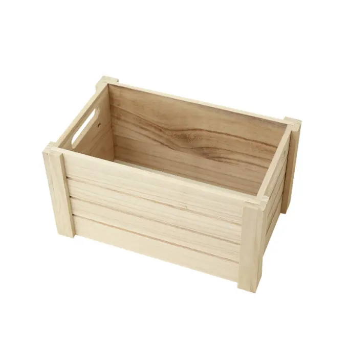 Caja de almacenamiento de madera hecha a mano para libros, palés de cajas de madera para frutas y verduras