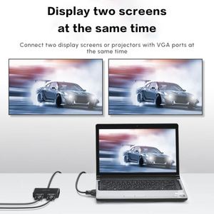 UGREEN <strong>VGA</strong> Male to 2Female Video Splitter <strong>VGA</strong> <strong>1</strong> in <strong>2</strong> Out Switch Support 1920*1440 @60HZ for PC TV Monitor - Product Image 2