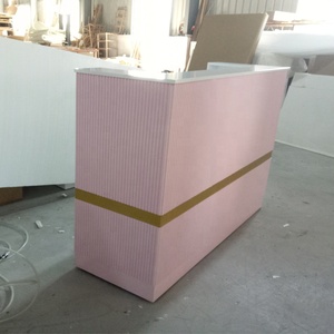 佛山伟大工厂现代设计办公室粉色柜台桌商业接待处零售商店 - Product Image 4