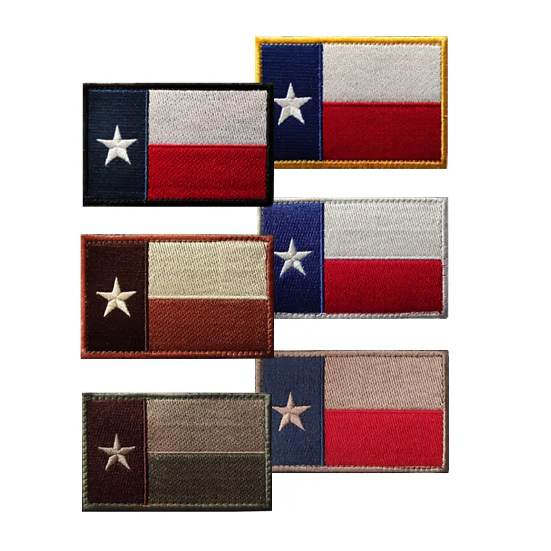 stock Texas American flag Multicolor Embroidered Patch Badge With hook and loop