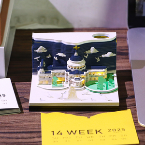 3D Paper Cut Art 2025 Calendar Sheet <strong>Memo</strong> Pad Diy St.Paul'S Cathedral <strong>Shape</strong> Paper <strong>Cube</strong> <strong>Block</strong> <strong>Note</strong> Pad for Christmas Gift - Product Image 3