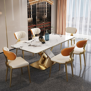 家用家具餐桌套装餐桌椅子8座白色大理石长方形餐桌套装 - Product Image 2