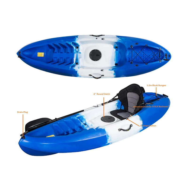 2023 nouveau design de pêche en plastique Kayak bateau canoë pour une personne assis sur le dessus kayak Con moteur Kayak pêche avec pédale