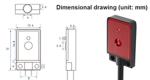 MOTEE Sensor Fotoeléctrico Industrial Delgado, Interruptor Fotoeléctrico de Reflexión Difusa, Sensor Infrarrojo Pequeño EZ - Product Image 6