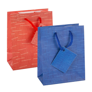定制设计小尺寸豪华不同高级彩纸礼品袋，带手柄和购物卡 - Product Image 6