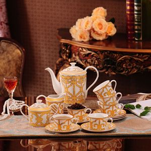 热销咖啡杯陶瓷饮料咖啡杯套装15pcs陶瓷茶具阿尔伯特皇家咖啡套装