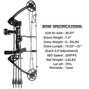 SPG Compound Bow Arrows Archer Fully Adjustable Hard <strong>Archery</strong> Case Compound Bow with All Accessories - Product Image 5