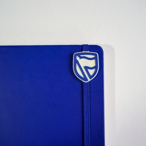 Custom Practical Work Meeting Unlined Handmade Texture Jotter <strong>Notebook</strong> <strong>With</strong> Rubber Shield on <strong>Elastic</strong> Band - Product Image 5