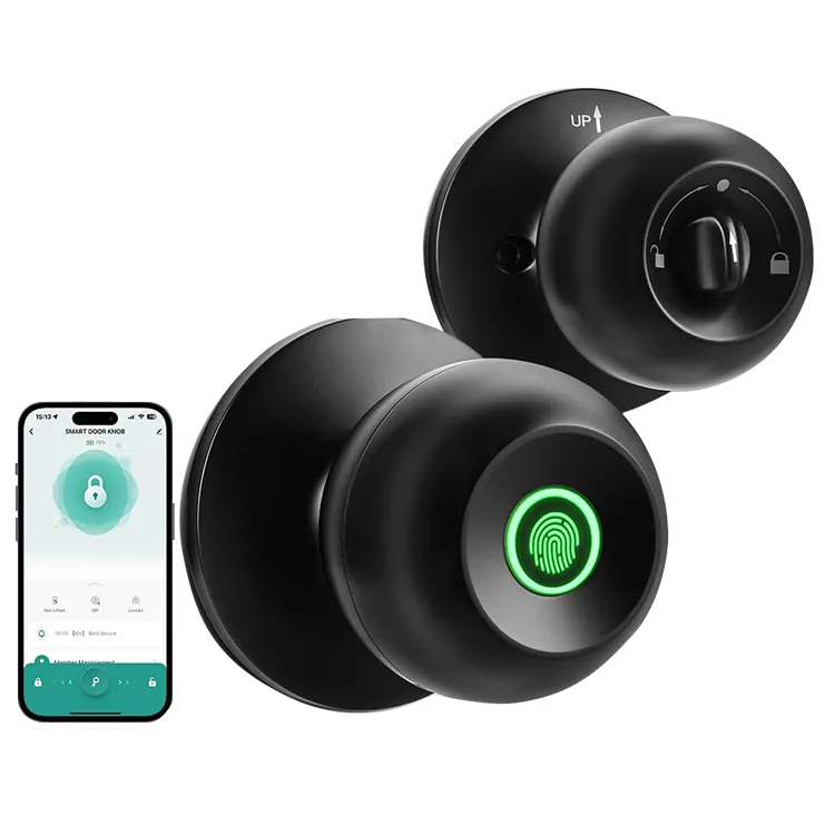 Leelen Cerradura Electrica Wifi Smart Vingerafdruk Knop Lock Security Deadbolt Deurslot Deurknoppen Voor Binnendeuren Met Slot