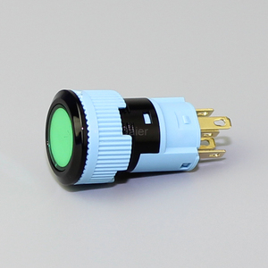 IP67 impermeabile 16mm interruttore a pulsante in plastica con illuminazione a LED 5A 5pin 1NO 1NC funzione foro di montaggio 16mm diametro