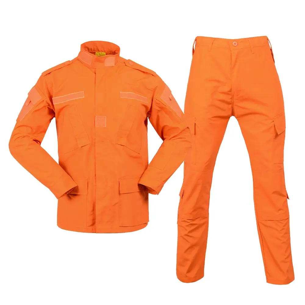 ชุดยูนิฟอร์ม ACU สีส้มชุดฝึกซ้อมกลางแจ้งชุดออกกำลังกาย