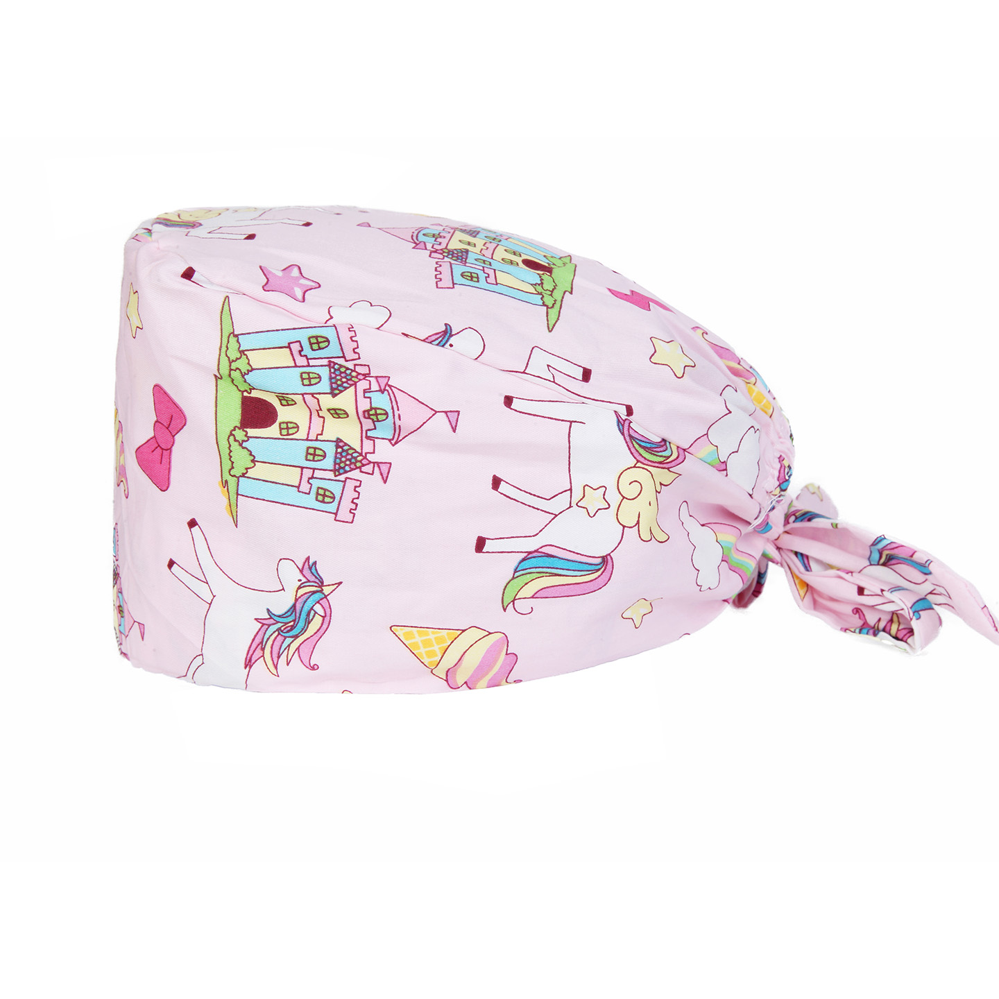 C-017 Gorra con lazo de castillo de princesa rosa