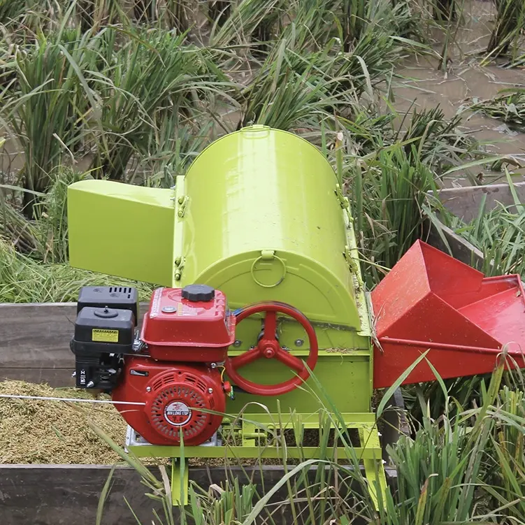 Mini cosechadora de arroz portátil, trilladora pequeña de trigo