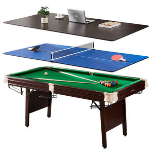 Portable 3-in-1 Solid Wood Folding Billiard Pool Table Multi Game Snooker Table with <strong>Excellent</strong> Folding <strong>Function</strong>, TP-BW198P