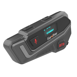 Accesorios de motocicleta, auriculares Bluetooth con función de intercomunicador, con pantalla LCD comunicación grupal, compatible con sistema multilingüe