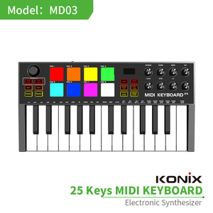 Konix Colorful Piano <strong>MIDI</strong> Output Axiom 25 Key USB Arranger <strong>Keyboard</strong> Drum Pad Clavie with Battery <strong>Midi</strong> <strong>Controller</strong> <strong>Keyboard</strong> - Product Image 6