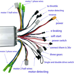 High Load Four-wheel Drive <strong>Hub</strong> <strong>Motor</strong> <strong>Kit</strong> 48V 500W 800kg Load with <strong>Controller</strong> and Throttle - Product Image 4