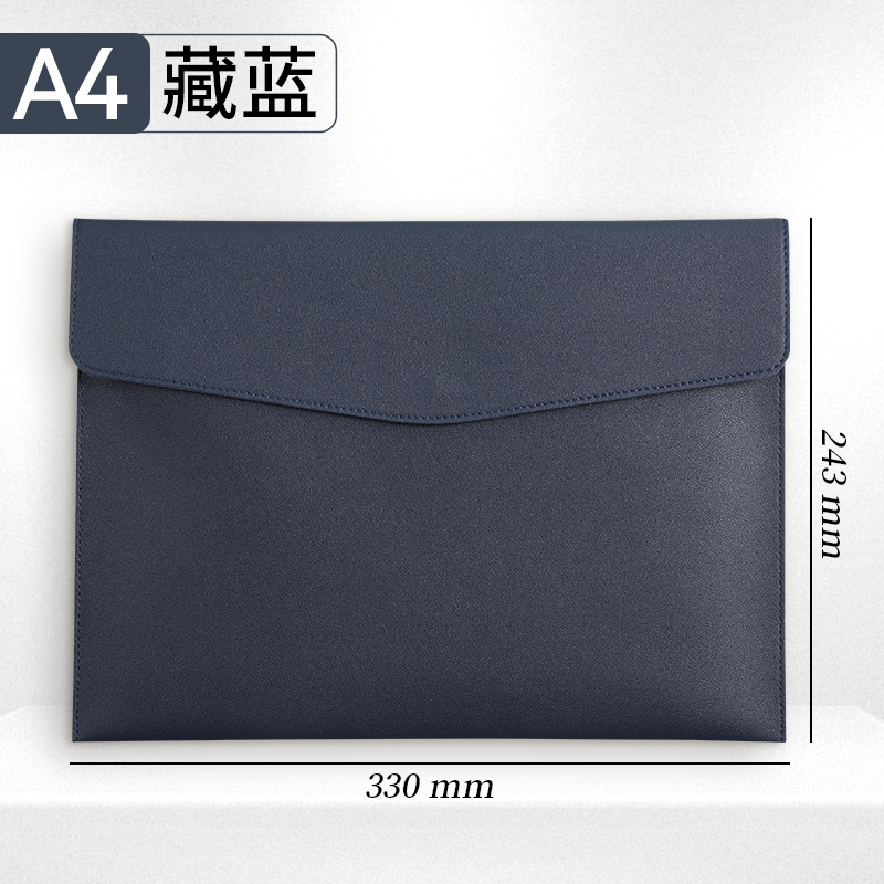 A4-Navy Blue - กระเป๋าเอกสารหนังใหม่