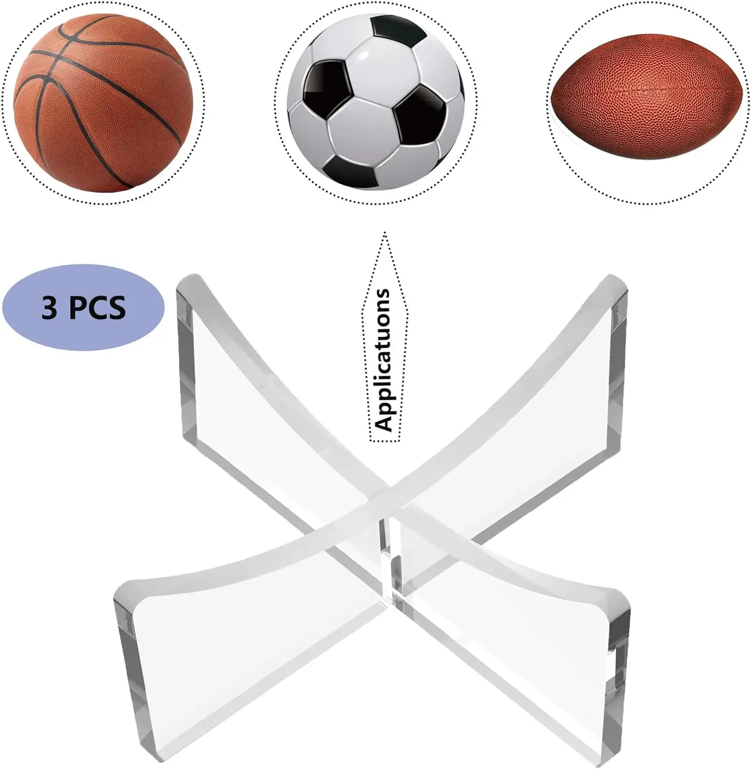 Basketballständer, Ballständer für Ausstellung, klarer Aufbewahrung Halter für Fußball Basketball Fußball Volleyball Rugby