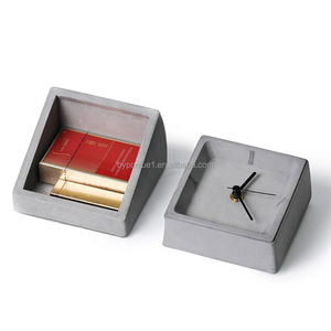 Jam <span class=keywords><strong>Alarm</strong></span> beton semen klasik, Logo pribadi Logam Modern Desktop jam tangan pilihan pemasangan jarum kuarsa masih hidup - Product Image 6