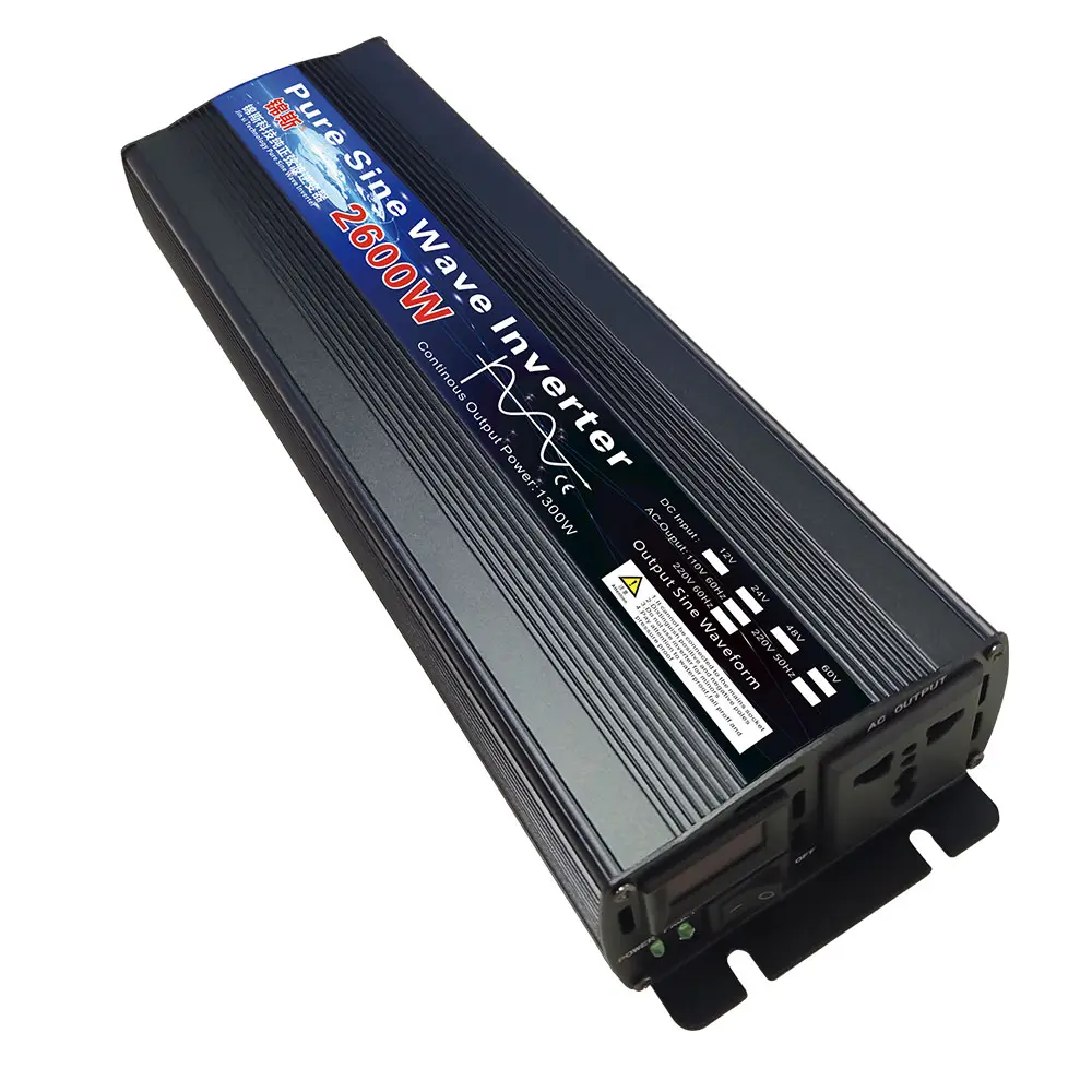 Inversor de corriente de 2000W, 3000W, 4000W, CC de 12V a ca de 220V, transformador con carga Universal USB con pantalla LED para RV