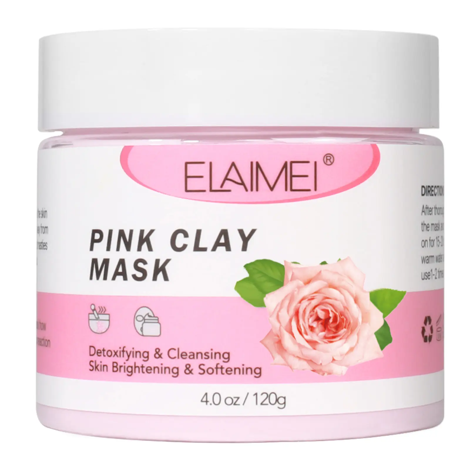 ELAIMEI Natürliche Hautpflege Pink Rose Beauty Bio-Schlamm Gesichts maske Feuchtigkeit spendende Tiefen reinigung Entgiftende Gesichts maske