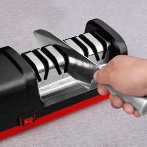 เครื่องเหลาไฟฟ้า odm/oem พร้อมเม็ดเพชรและตัวนำมุมมีดแบบขอบตรง15องศาและมีดหยัก4ขั้นตอน - Product Image 2