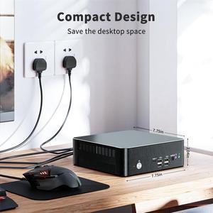 Mini 4K 60Hz oyun PC ile I7/I9 CPU 16GB DDR4 512GB SSD WiFi6 2 * RJ45LAN 2*1 * DP masaüstü bilgisayar abd Plug - Product Image 5