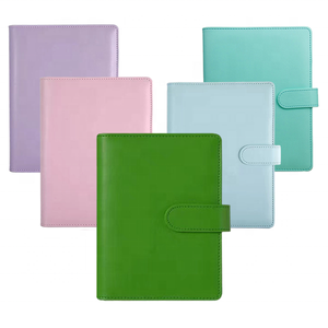 Carpeta de cuero colorida A5, organizador de botones magnéticos de hojas sueltas, planificador, blocs de notas, archivador, cuaderno para oficina de estudiantes - Product Image 3